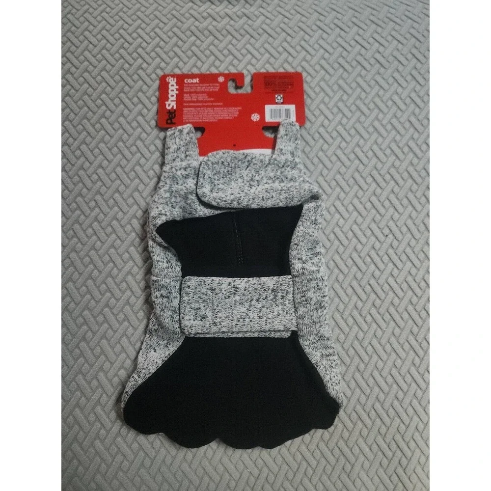 Pet Shoppe dog puppy winter coat‎ size XS SMALL gray and black new 12 - 19 lbs